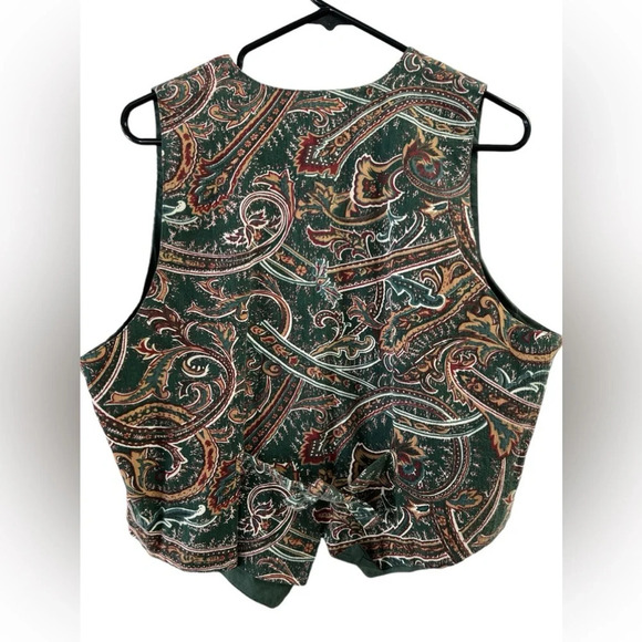 Vintage Atlast cotton green paisley vest - Picture 4 of 4